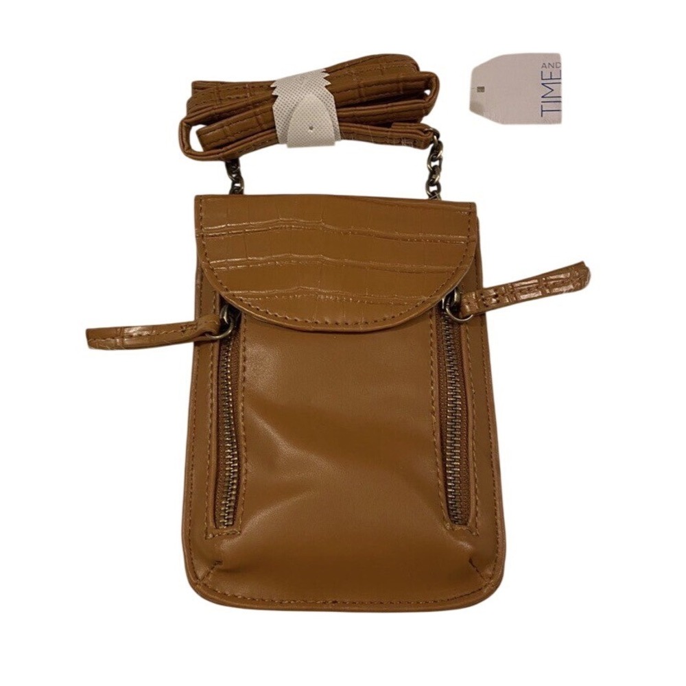 Time And Tru Crossbody Bag Womens Brown Tan Purse Handbag